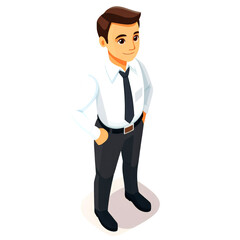 Fototapeta premium Confident businessman standing.