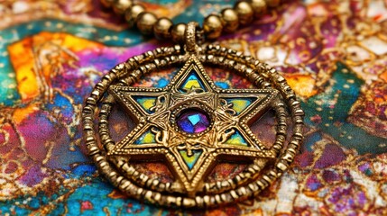 Obraz premium Exploring vintage jewelry craftsmanship artisan workshop photography colorful background close-up cultural heritage