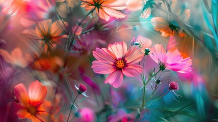 Fototapeta premium photograph of Abstract spring flowers with a modern touch