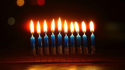 Fototapeta premium Celebration of lights hanukkah candle lighting ceremony home event intimate setting spiritual reflection