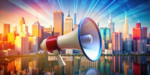 Engaging infographic featuring megaphone and pie chart sound waves to promote voter turnout awareness. Utilize captivating visuals to inspire active participation in elections.