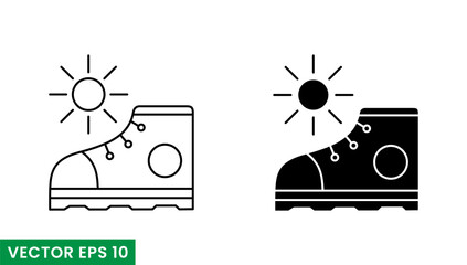 drying shoes vector icon