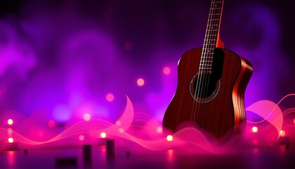 Isolated acoustic guitar on white background