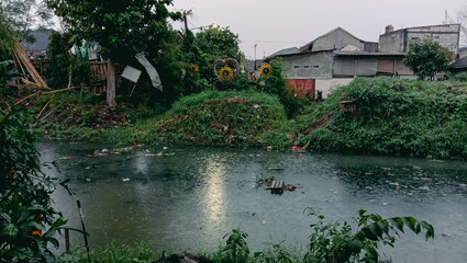 Residential neighborhoods with small and medium rivers were hit by moderate-intensity rain.