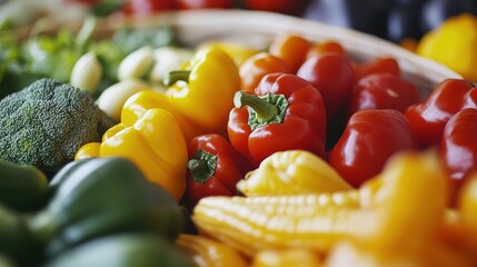 A close-up of colorful vegetables on a table, highlighting their nutritional value.