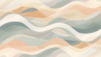 Fototapeta premium Abstract Beige, Green, and White Wave Pattern