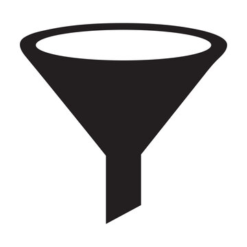 silhouette Funnel and filter icon. vector illustration.