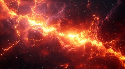 Obraz premium Dynamic Plasma Lightning and Fiery Energy Surges Capturing Electric Cosmic Storms in High Definition