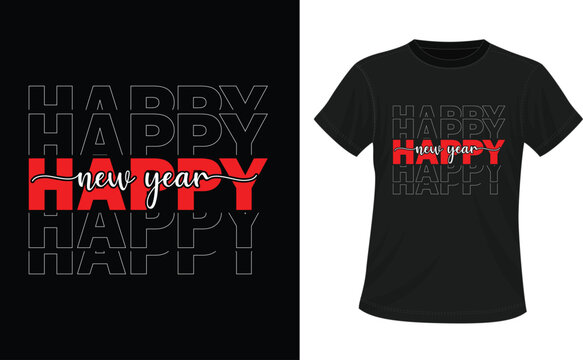 Happy New Year 2025 Typography T-Shirt Design, New Year Crew 2025 Shirts, Happy New Year SVG,New Year Celebration T-Shirt