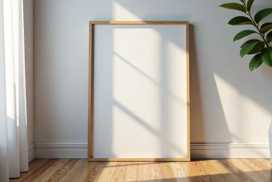 Customizable A2 Poster Mockup on Floor - Modern Design, Realistic, Photorealistic