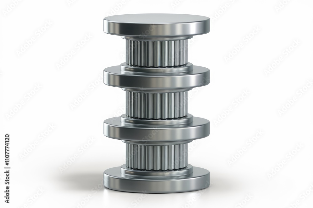 Poster three metallic columns stacked vertically a modern interpretation of classical architecture