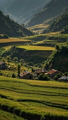 Obraz premium Mountain fields near Sapa, Northern Vietnam.