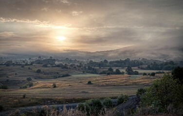 Cloudy sky over Croatian landscape