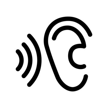 recommend clip art: Outline ear icon. Hearing or sound symbol. Editable stroke. Isolated vector illustration