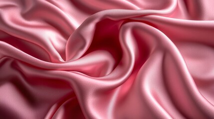 Obraz premium Pink Silk Drape Abstract Texture, Smooth Waves, Luxurious Fabric, Close-up Photography Silk Fabric, Draped Texture