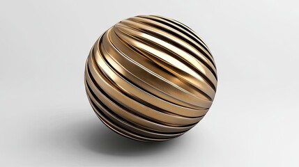 Fototapeta premium A sleek, metallic sphere adorned with glossy stripes, showcasing a modern and artistic design.