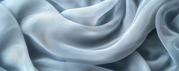 Obraz premium Abstract Blue Fabric Drape Textured Silk Waves, Photography, Softness Concept Fabric Texture, Silk Photography