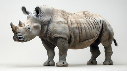 Obraz premium a rhinoceros standing on a white background
