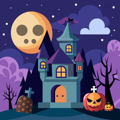 Fototapeta premium 3D Cartoon Halloween Festivity Spooky Concept Background 2024