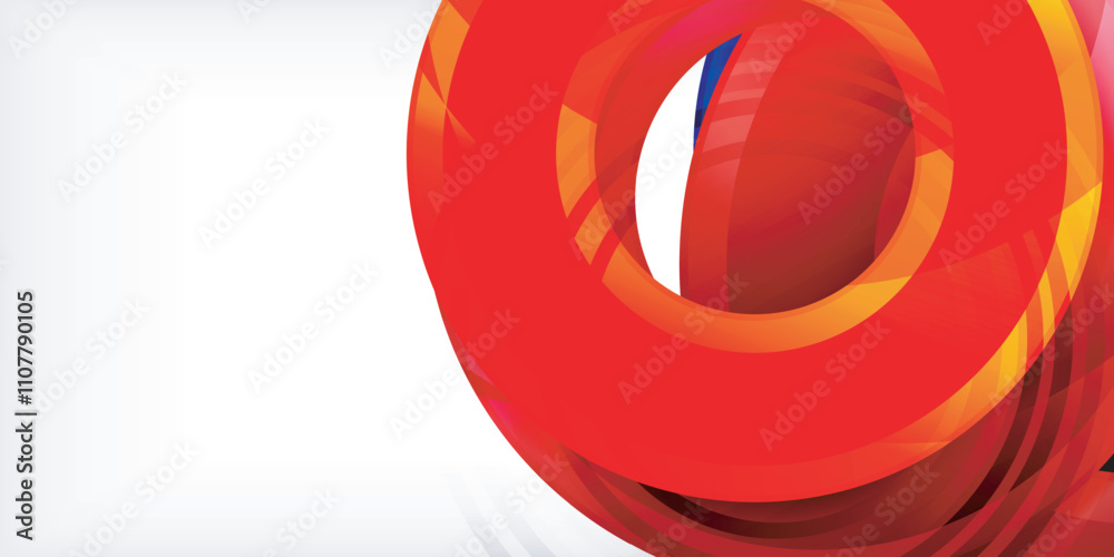 Poster bright colorful circles with light effects. abstract background