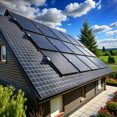 Solar Panels on Grass