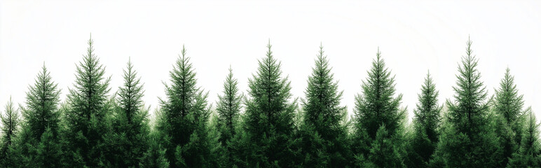 Fototapeta premium trees forest studio white background ai generated panoramic concept