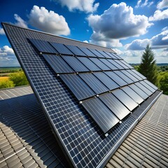 Solar Panels on Grass