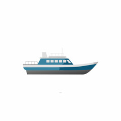 Naklejka premium 3D Isolated Boat on White Background