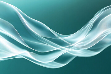 Calming Flowing Blue and Turquoise Waves, Soft Fluid Motion and Abstract Water Design for Relaxing and Serene Background