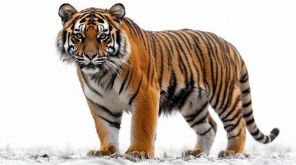 Obraz premium a tiger standing on a white background