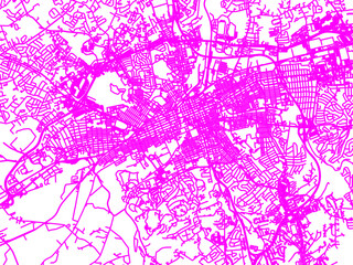 Obraz premium Abstract Neon Road Network Overlay of York Pennsylvania, USA in Bright Pink.