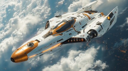 Fototapeta premium a white and brown spaceship