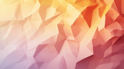 Obraz premium A soft geometric abstract background with pastel shades of peach, orange, and pink, featuring sharp folds and gradient tones.