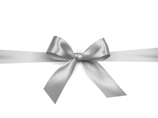 	
Realistic shiny silver ribbon with bow - gift wrapping decoration on transparent background	
