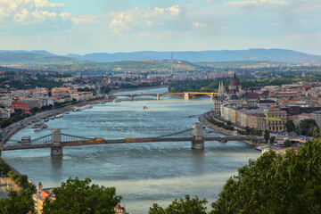 Fototapeta premium panorama of the city of budapest and the danube river