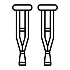 Crutches outline icon