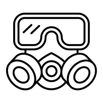 black outline gas mask safety equipment clip art preview