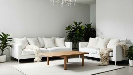 Fototapeta premium A serene and luminous minimalist living room