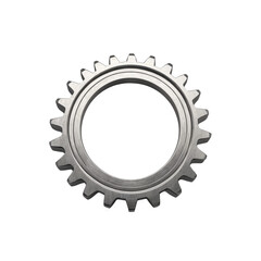 Steel gear wheel isolated on white or transparent background