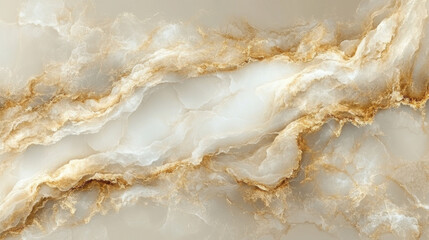 Obraz premium Elegant marble texture with soft beige and gold veins, perfect for backgrounds or design elements