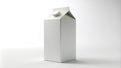 Naklejka premium High-quality 3D render of an isolated milk carton box on a white background, ideal for branding and product design. Perfect for marketing and minimalist aesthetic.