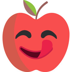 Tongue Happy apple face