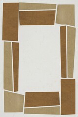 Fototapeta premium Abstract brown frame. Modern geometric art; beige and brown rectangles form a frame, suggesting simplicity and elegance.