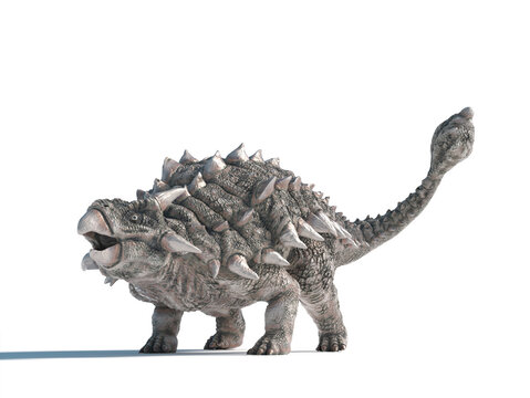 Unique ankylosaurus dinosaur model showcasing intricate details and textures in a minimalist setting for educational or artistic purposes