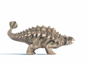 Unique ankylosaurus dinosaur model showcasing intricate details and textures in a minimalist setting for educational or artistic purposes