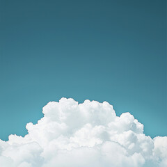 beautiful cloud formation against clear blue sky, creating serene and peaceful atmosphere. fluffy white clouds contrast with vibrant blue, evoking sense of calm and tranquility