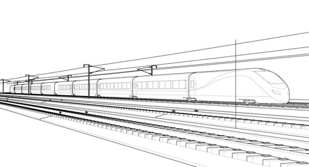 locomotive sketch symbol 3d illustration   © Svjatoslav