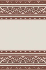 Obraz premium Elegant brown pattern border. Ornate design; vintage aesthetic. Perfect for invitations, cards, or textile designs. Evokes a sense of tradition and sophistication.