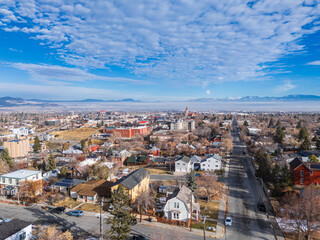City panorama of Helena, MT with Cathedral of St Helena