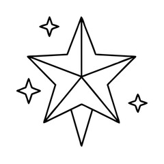 Obraz premium bethlehem star icon, christmas illustration, holiday icon - simple black line art of abethlehem star , symbolizing holiday celebrations and festive spirit.